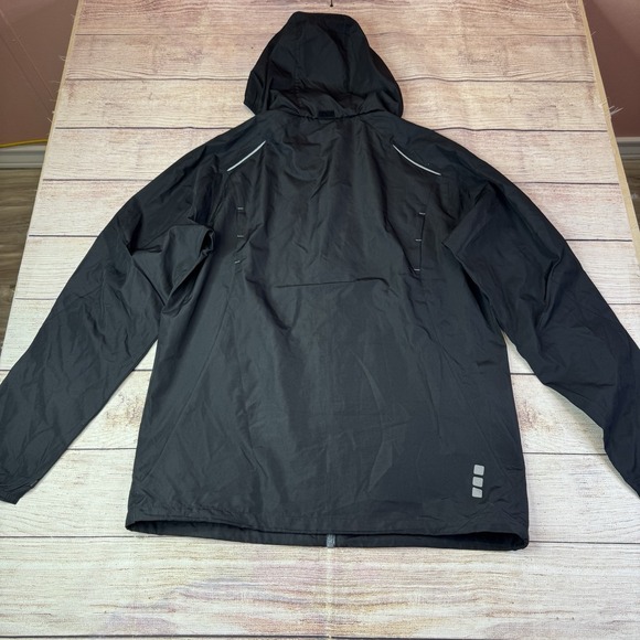 Elevate Men's Lightweight Windbreaker Jacket, XL,‎ Black Hooded Embroidered - Picture 9 of 10